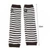 Women Long Elbow Gloves Fashion Striped Fingerless Gloves Winter Knit Arm Warmer for Girls view 4