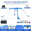Zeepair Beach Tent Pop Up Shade Canopy Sun Shelter UPF50+ with 4 Stability Poles/Carry Bag/Ground Pegs/Sand Shovel/Windproof Ropes Portable Outdoor Family Sunshade for Beach Camping(Royal Blue1010FT) view 2