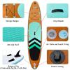 JC-ATHLETICS Inflatable Stand Up Paddle Board (6 Inches Thick), ISUP Package W/Premium SUP Accessories & Backpack, Non-Slip Deck,Fins, Adjustable Paddle,Leash,Hand Pump,Standing Boat for Youth & Adult view 2