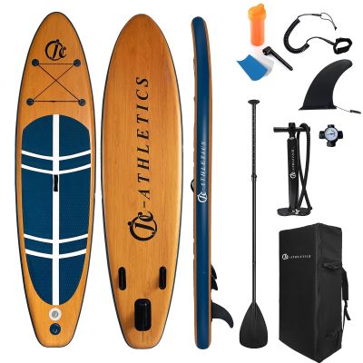 Inflatable Stand Up Paddle Board (6 Inches Thick), ISUP Package W/Premium SUP Accessories & Backpack, Non-Slip Deck,Fins, Adjustable Paddle, Leash, Hand Pump,Standing Boat for Youth & Adult
