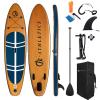 Inflatable Stand Up Paddle Board (6 Inches Thick), ISUP Package W/Premium SUP Accessories & Backpack, Non-Slip Deck,Fins, Adjustable Paddle, Leash, Hand Pump,Standing Boat for Youth & Adult view 1