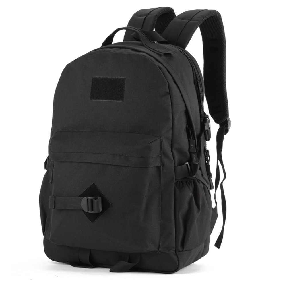 Lfzhjzc Tactical Backpack, Assault Pack, Military Tactical Army Backpack, Simple Backpack, Running, Sports, Fitness, Cycling (Color : Black, Size : 40Long)