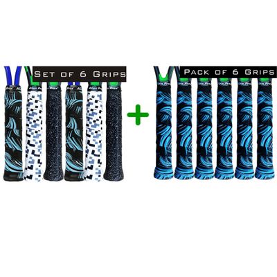 ALIEN PROS 12 Pack Sailor Mix & Blue Waves Tennis Racket Grip Tape  Tac Moisture Feel Tennis Grip  Wrap Your Racquet for High Performance