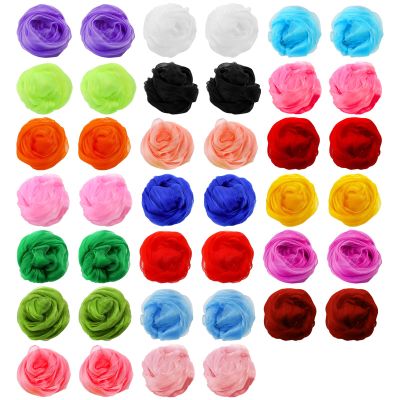 Jucoan 40 Pack Colorful Dance Scarves for Kids, 20 Colors Square Juggling Scarf Actives Scarves, 24 x 24 Inch Soft Ribbon Music Scarves Rhythm Scarves for Children Movement Play