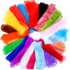 Jucoan 40 Pack Colorful Dance Scarves for Kids, 20 Colors Square Juggling Scarf Actives Scarves, 24 x 24 Inch Soft Ribbon Music Scarves Rhythm Scarves for Children Movement Play view 2