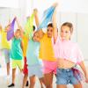 Jucoan 40 Pack Colorful Dance Scarves for Kids, 20 Colors Square Juggling Scarf Actives Scarves, 24 x 24 Inch Soft Ribbon Music Scarves Rhythm Scarves for Children Movement Play view 3