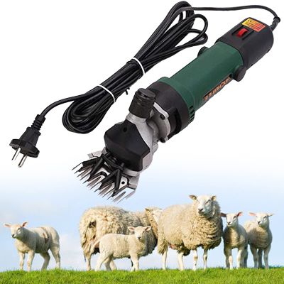 XYEJL 690W Electric Wool Shears Pet Scissors Tools,6 Gears Speed Professional Heavy Duty Electric Shearing for Shaving Fur Wool in Sheep, Goats, Cattle, Farm Livestock,DarkGreen-220V