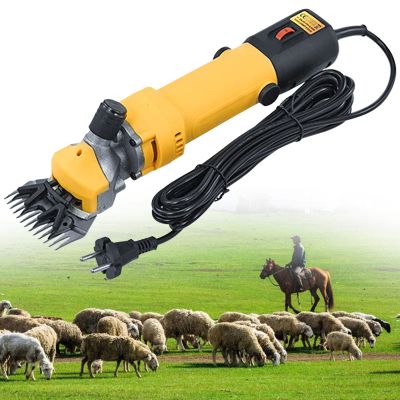 XYEJL 690W Electric Wool Shears, Sheep Clipper Tool Sheep Shears Shearing Machine, 6 Gears Speed for Horse/Cattle/Camel/Pachyderm,Yellow-110V