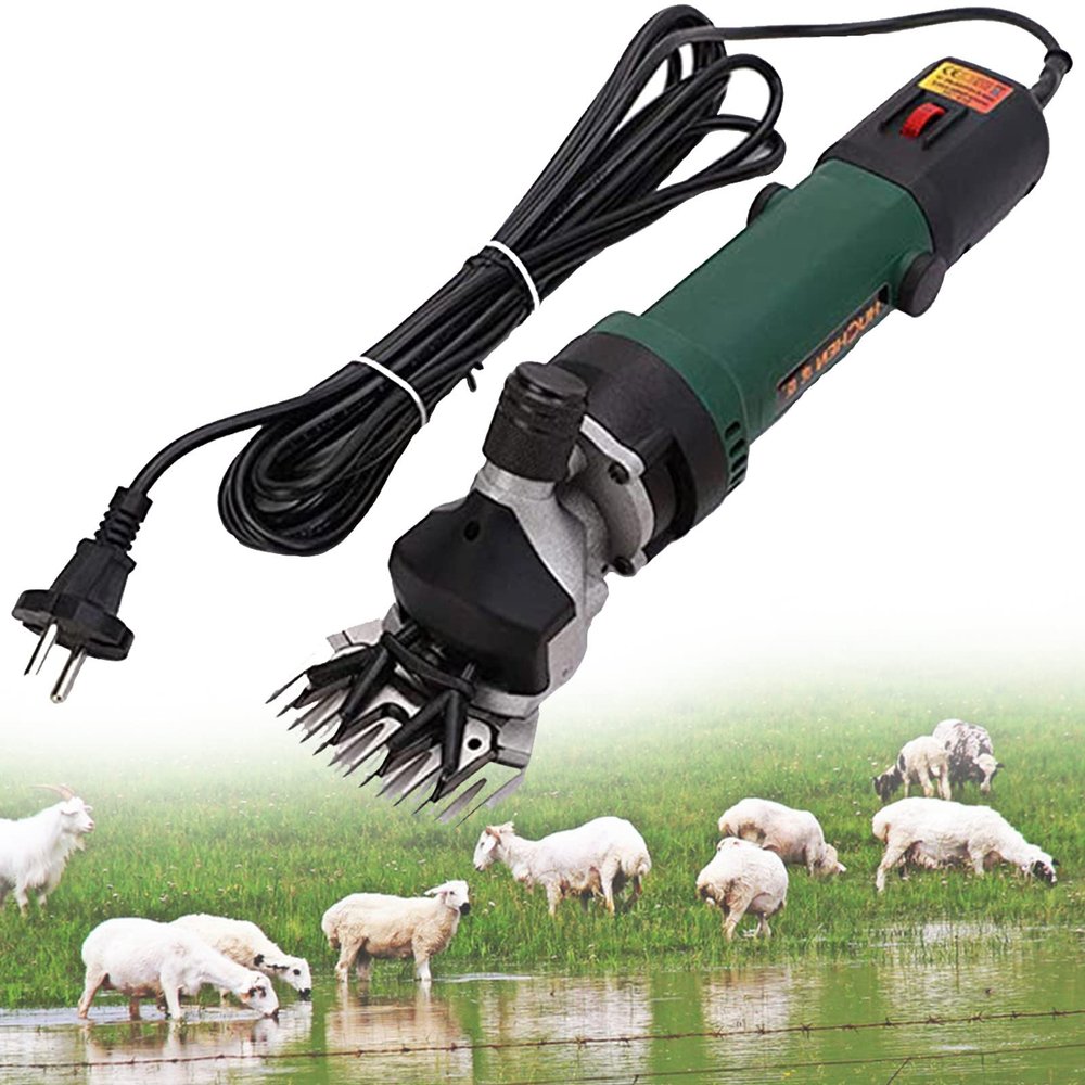 XYEJL 690w Electric Shears Sheep Shearing, Professional Fast Electric Wool Shears 6 Gears Speed for Shaving Fur Wool in Sheep, Goats, Cattle, Farm,DarkGreen-110V