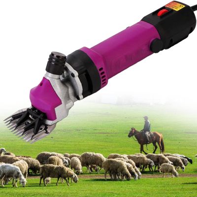 XYEJL 690W Electric Wool Shears, Sheep Clipper Tool Sheep Shears Shearing Machine, 6 Gears Speed for Horse/Cattle/Camel/Pachyderm,Purple-110V