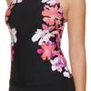 Calvin Klein Womens Floral High-Neck Tankini Swim Top Black S view 3