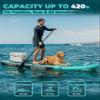 Skatinger 11'x34'' Extra Wide Inflatable Paddle Board, Up to 420lbs Stand-up Paddle Boards for Adults, Stable SUP for 2 People/Family, 3-PCS Paddle, Shoulder Strap, US Fin view 4