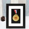 Medal Display Case- Wooden Medal Display Frame, 6" x 8" Photo Frame Medal Medal Display for Military Medal Display, Marathon, Swimming, Football, Case for Medals for Sports Medal Display(Black) view 2