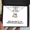 Keep Calm and Let The Shampooer Wife Handle It. Wife Love Dancing Necklace, Joke Wife Gifts, for Wife view 1