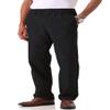 Soojun Men's Cotton Relaxed Fit Full Elastic Waist Twill Pants, Black, 32W x 28L view 1