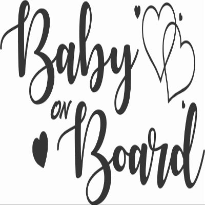 Baby on Board Hearts - Die Cut Vinyl Window Decal/Sticker for Car/Truck (Matte Black)