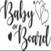 Baby on Board Hearts - Die Cut Vinyl Window Decal/Sticker for Car/Truck (Matte Black) view 1