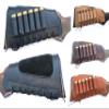 Leather Shotgun Shell Ammo Stright Buttstock Holder Carrier Cover Suede Padded Cheek Rest (20 Gauge (16 Gauge), Right Handed, Black) view 1