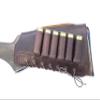 Leather Shotgun Shell Ammo Stright Buttstock Holder Carrier Cover Suede Padded Cheek Rest (12 Gauge, Left Handed, Brown) view 3