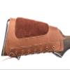 Leather Shotgun Shell Ammo Stright Buttstock Holder Carrier Cover Suede Padded Cheek Rest (12 Gauge, Left Handed, Mahogany) view 4