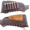 Leather Shotgun Shell Ammo Stright Buttstock Holder Carrier Cover Suede Padded Cheek Rest (12 Gauge, Right Handed, Brown) view 1