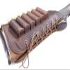 Leather Shotgun Shell Ammo Stright Buttstock Holder Carrier Cover Suede Padded Cheek Rest (12 Gauge, Right Handed, Brown) view 4