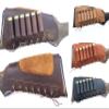 Leather Shotgun Shell Ammo Stright Buttstock Holder Carrier Cover Suede Padded Cheek Rest (20 Gauge (16 Gauge), Right Handed, Brown) view 1
