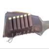 Leather Shotgun Shell Ammo Stright Buttstock Holder Carrier Cover Suede Padded Cheek Rest (20 Gauge (16 Gauge), Right Handed, Brown) view 3