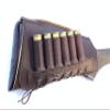 Leather Shotgun Shell Ammo Stright Buttstock Holder Carrier Cover Suede Padded Cheek Rest (20 Gauge (16 Gauge), Right Handed, Brown) view 4