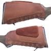 Real Leather Buttstock Holder Cover Suede Padded Cheek Rest - Long Range Shooting (Right Handed, Mahogany) view 2