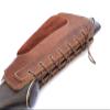 Real Leather Buttstock Holder Cover Suede Padded Cheek Rest - Long Range Shooting (Right Handed, Mahogany) view 4