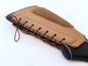 Real Leather Buttstock Holder Cover Suede Padded Cheek Rest - Long Range Shooting (Left Handed, Tan) view 4
