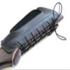 Real Leather Buttstock Holder Cover Suede Padded Cheek Rest - Long Range Shooting (Right Handed, Black) view 4