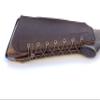 Real Leather Buttstock Holder Cover Suede Padded Cheek Rest - Long Range Shooting (Right Handed, Brown) view 4
