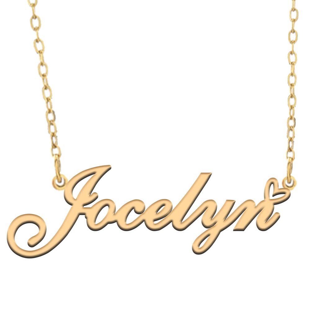 A168A Jocelyn Custom Name Necklace Customized Personalized Plated Name Necklace for Mother Daughter Christmas New Year Gold