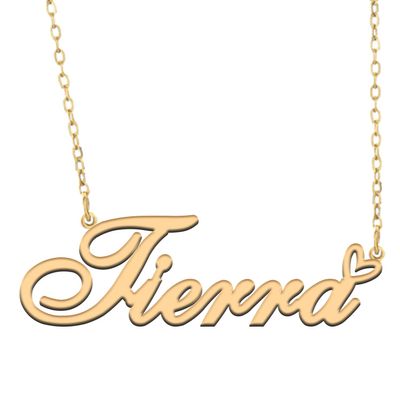 A168A Tierra Custom Name Necklace Customized Personalized Plated Name Necklace for Mother Daughter Christmas New Year Gold