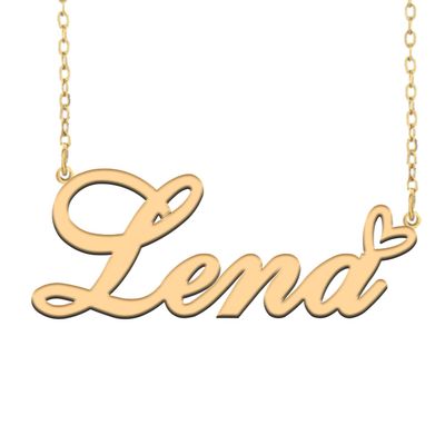 A168A Lena Custom Name Necklace Customized Personalized Plated Name Necklace for Mother Daughter Christmas New Year Gold