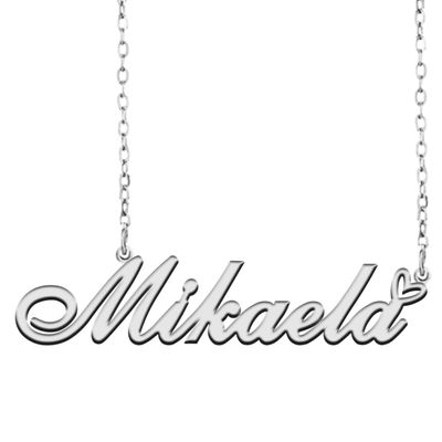 A168A Mikaela Custom Name Necklace Customized Personalized Plated Name Necklace for Mother Daughter Christmas New Year Silver