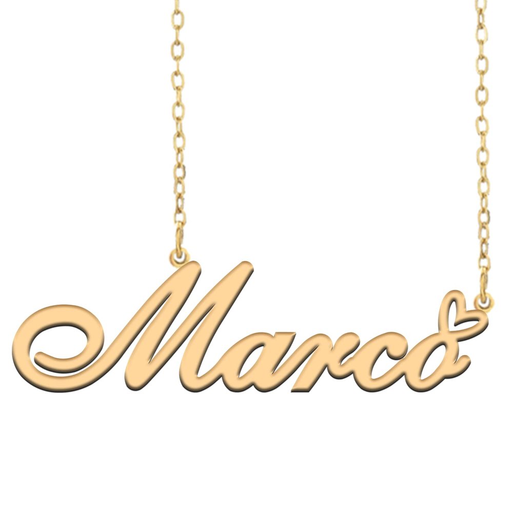 A168A Marco Custom Name Necklace Customized Personalized Plated Name Necklace for Mother Daughter Christmas New Year Gold