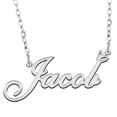 A168A Jacob Custom Name Necklace Customized Personalized Plated Name Necklace for Mother Daughter Christmas New Year Silver
