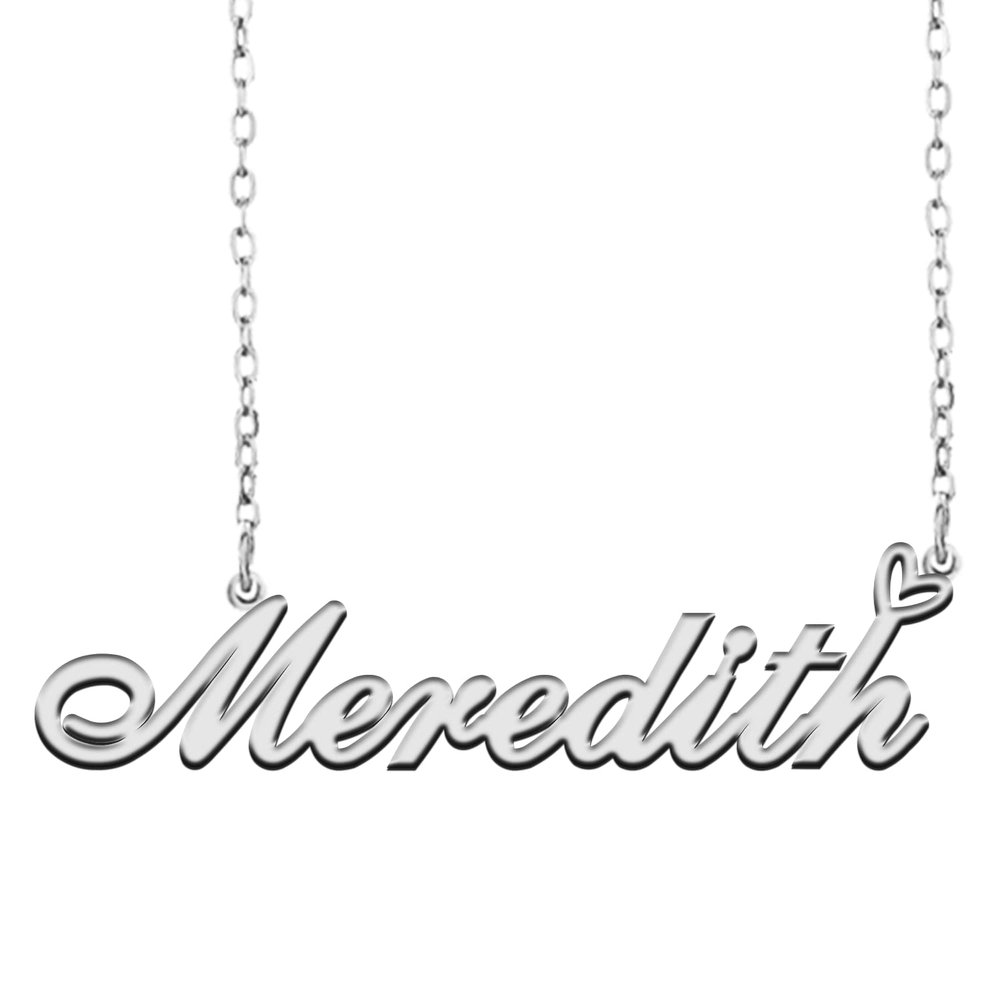 A168A Meredith Custom Name Necklace Customized Personalized Plated Name Necklace for Mother Daughter Christmas New Year Silver