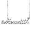 A168A Meredith Custom Name Necklace Customized Personalized Plated Name Necklace for Mother Daughter Christmas New Year Silver view 1