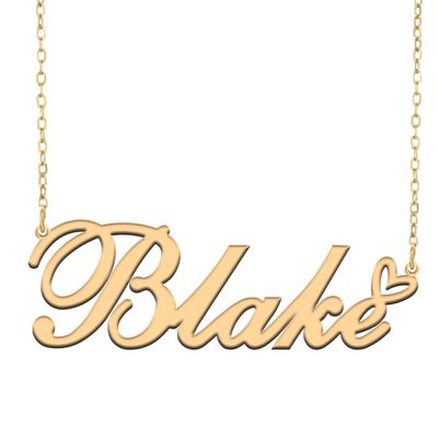A168A Blake Custom Name Necklace Customized Personalized Plated Name Necklace for Mother Daughter Christmas New Year Gold