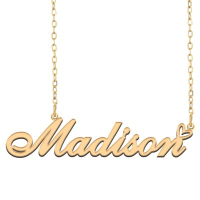 A168A Madison Custom Name Necklace Customized Personalized Plated Name Necklace for Mother Daughter Christmas New Year Gold