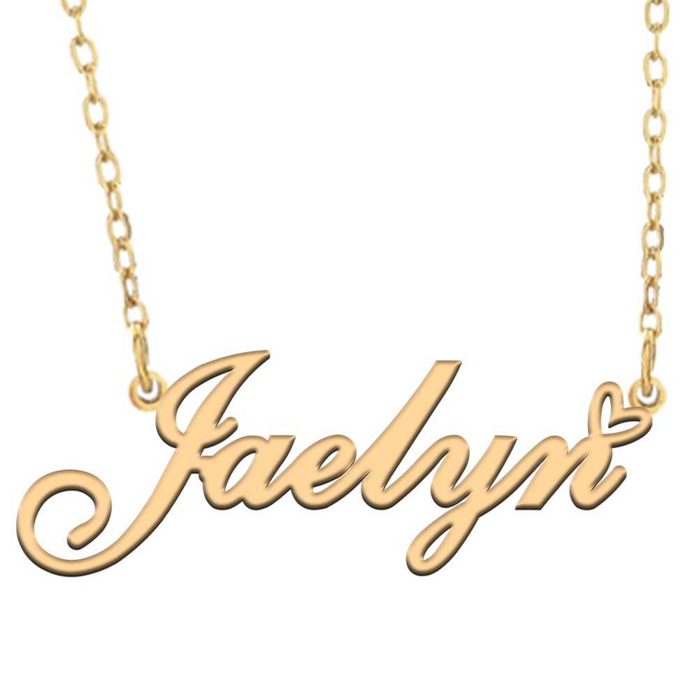 A168A Jaelyn Custom Name Necklace Customized Personalized Plated Name Necklace for Mother Daughter Christmas New Year Gold