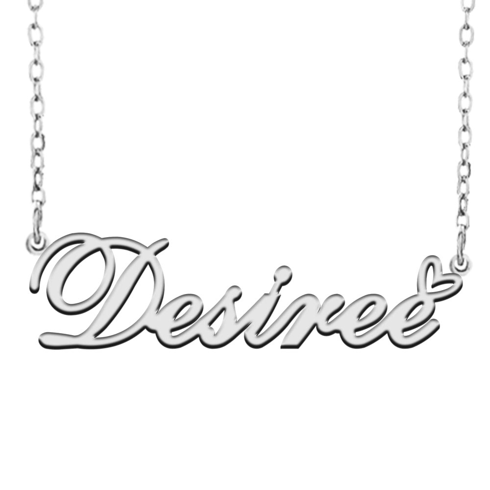 A168A Desiree Custom Name Necklace Customized Personalized Plated Name Necklace for Mother Daughter Christmas New Year Silver