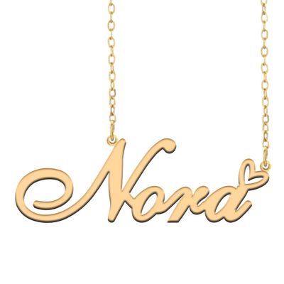 A168A Nora Custom Name Necklace Customized Personalized Plated Name Necklace for Mother Daughter Christmas New Year Gold