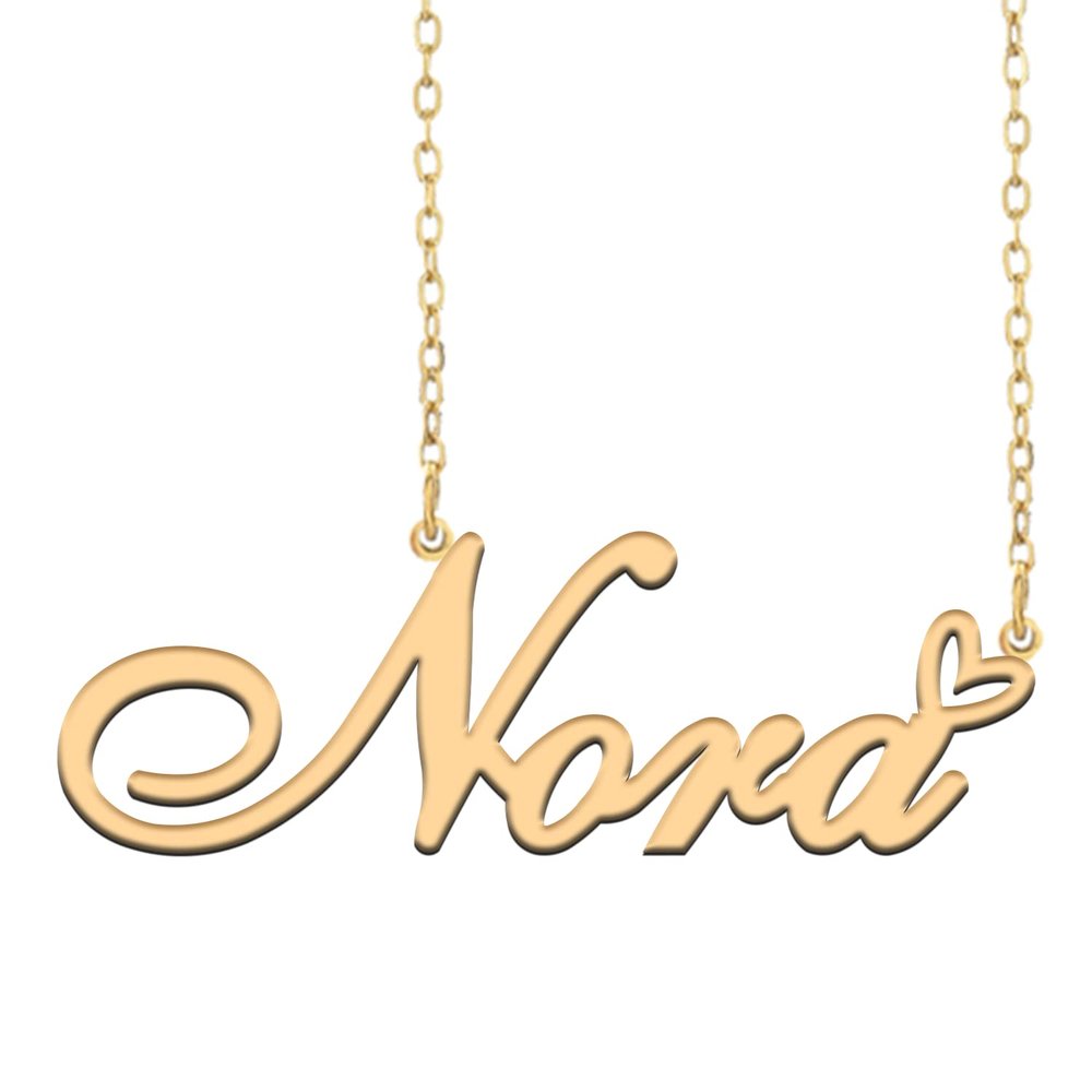 A168A Nora Custom Name Necklace Customized Personalized Plated Name Necklace for Mother Daughter Christmas New Year Gold