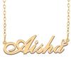 A168A Aisha Custom Name Necklace Customized Personalized Plated Name Necklace for Mother Daughter Christmas New Year Gold view 1