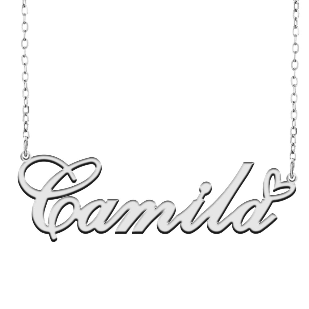A168A Camila Custom Name Necklace Customized Personalized Plated Name Necklace for Mother Daughter Christmas New Year Silver